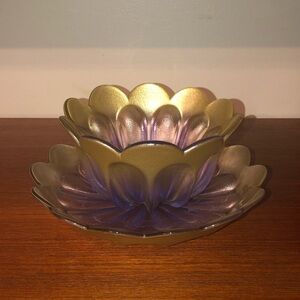 Walther-Glas Floral Candy Bowl and Plate
